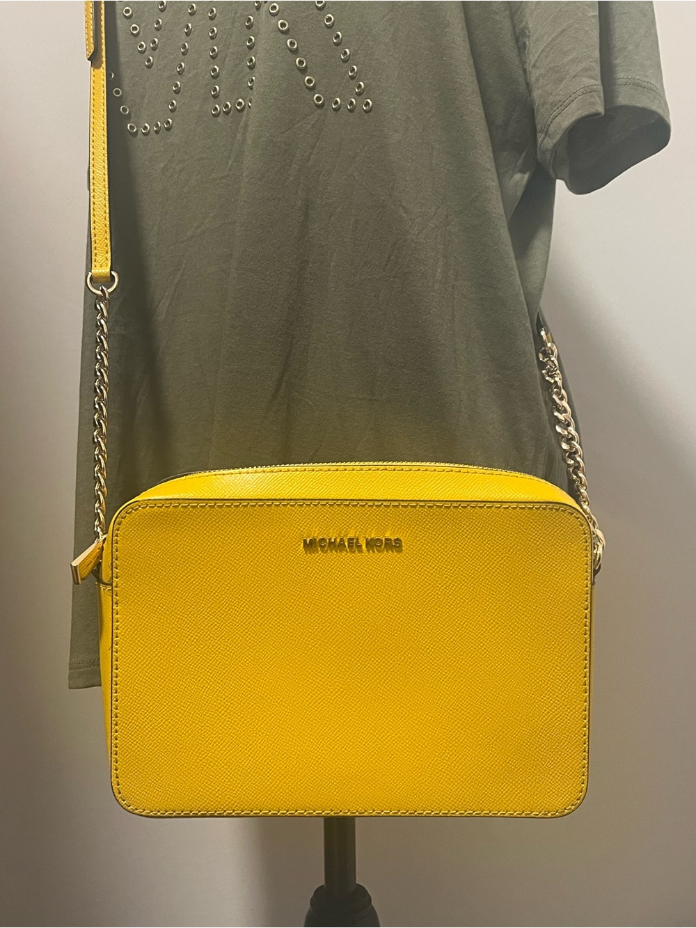 Michael Kors Jet Set Large Saffiano Leather Crossbody-Marigold